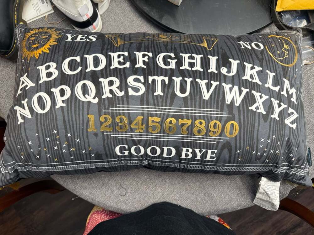 Cynthia Rowley Ouija Board Pillow 17 In X 30 In Black Gold Goth